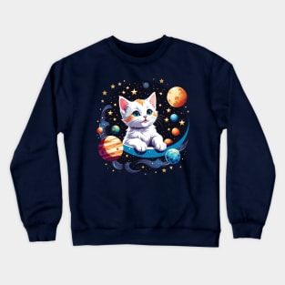 Kitten in Space Crewneck Sweatshirt